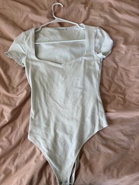 Abercrombie & Fitch White Square Neck Bodysuit